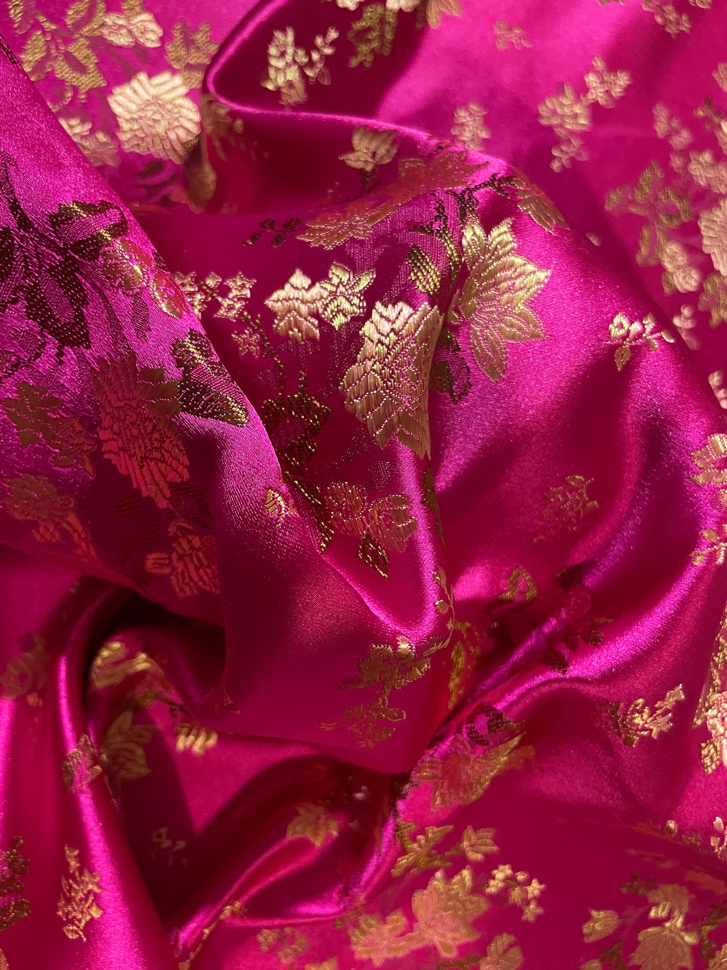 Magenta Chinese Floral Brocade