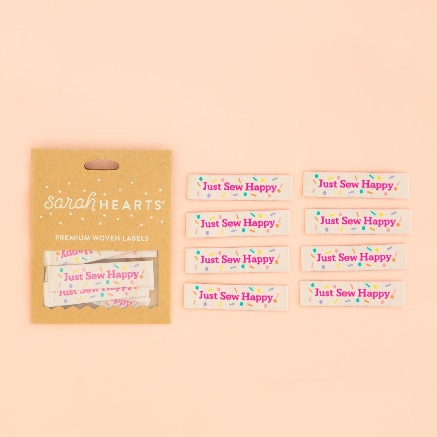 Sarah Hearts Woven Label: Just Sew Happy