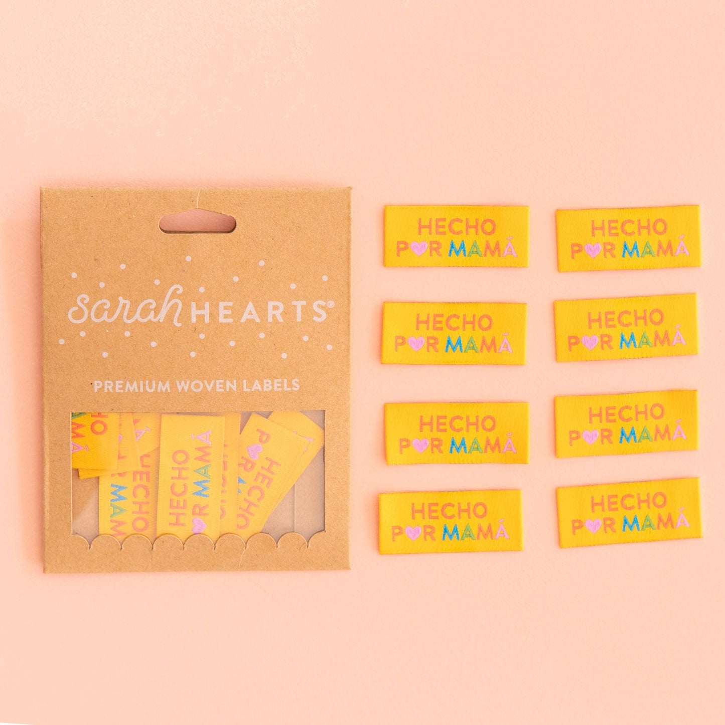 Sarah Hearts Woven Label: Hecho Por Mama
