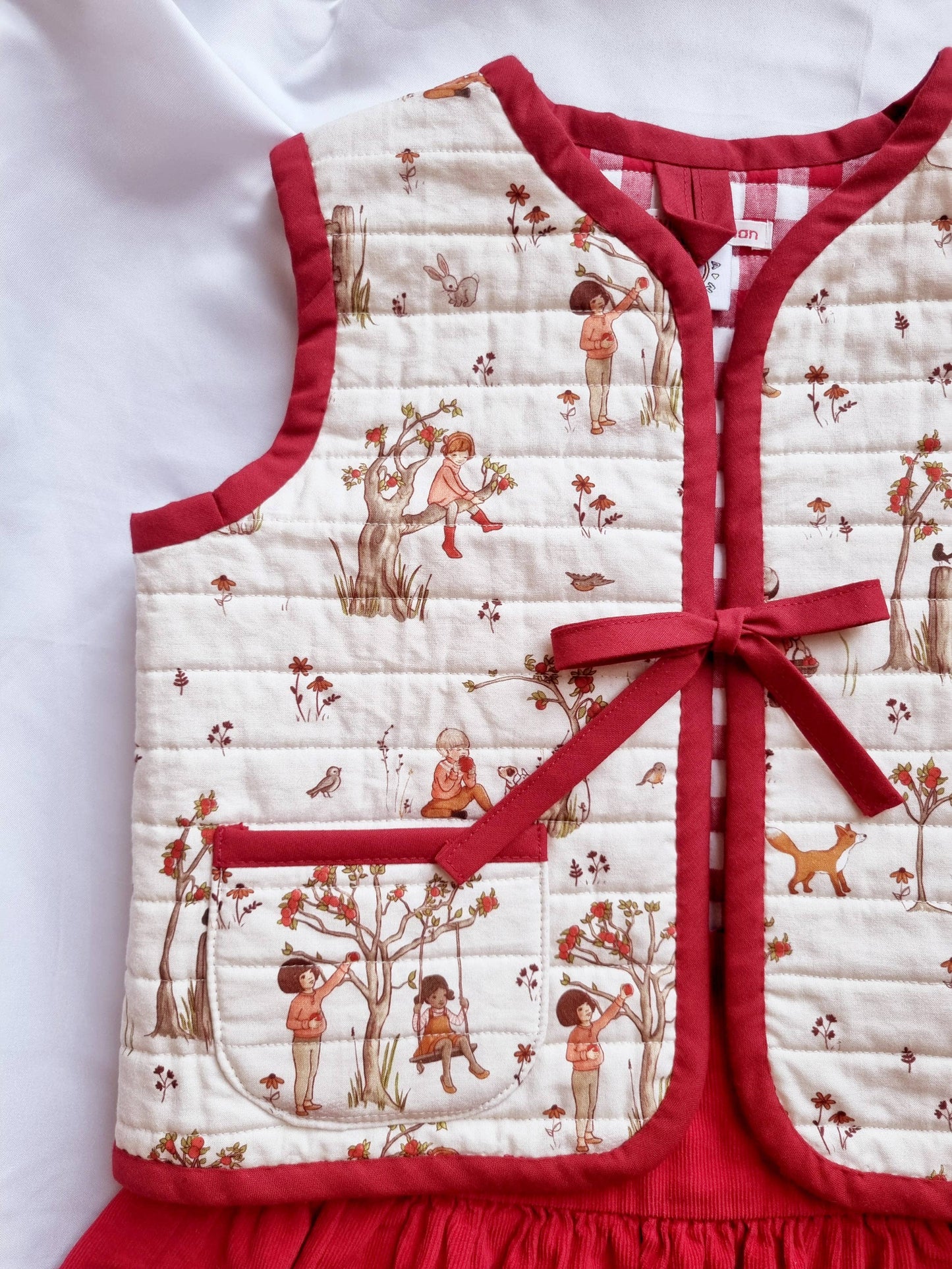 Autumn Apple Orchard Organic Cotton Fabric