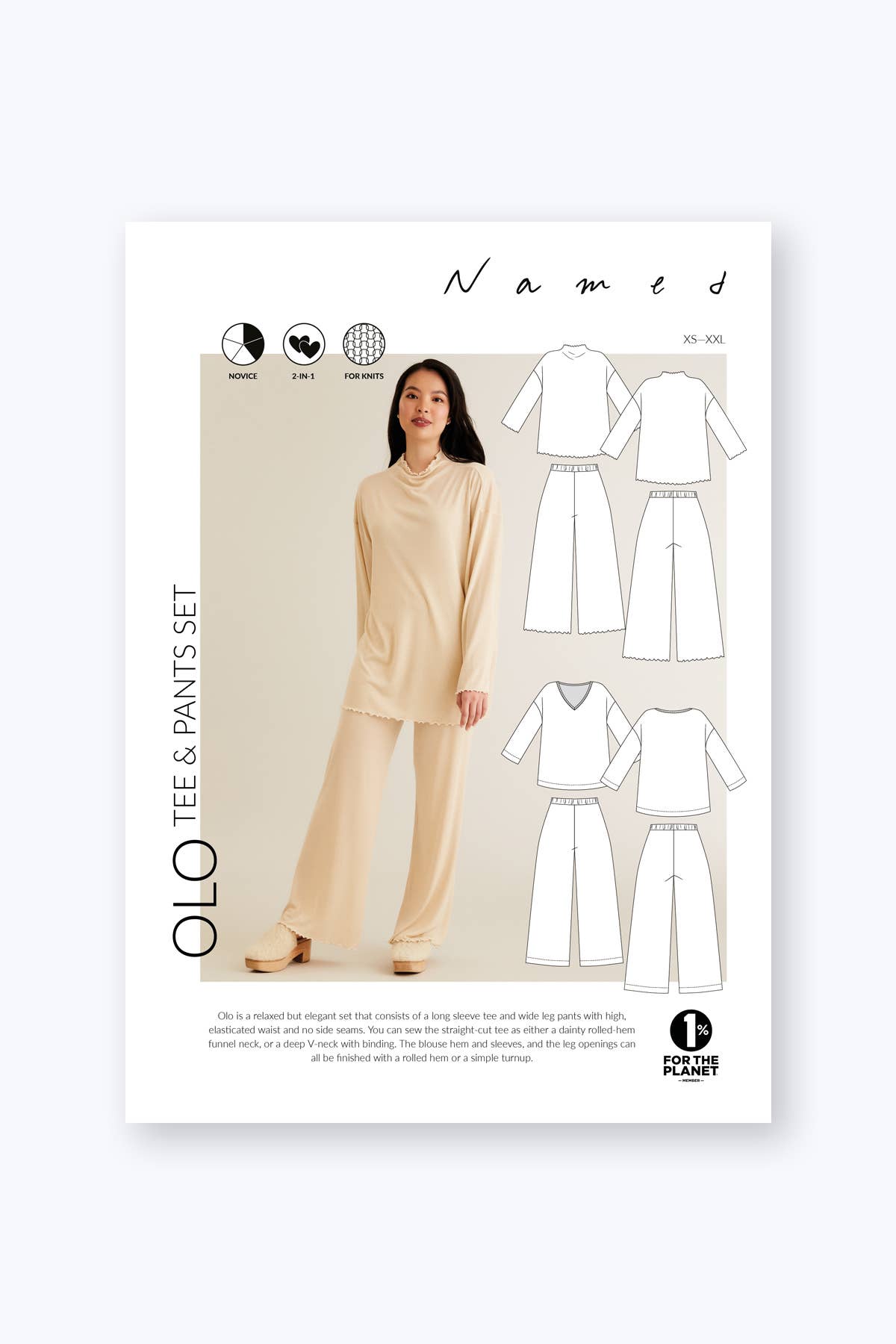 Olo tee & pants set sewing pattern