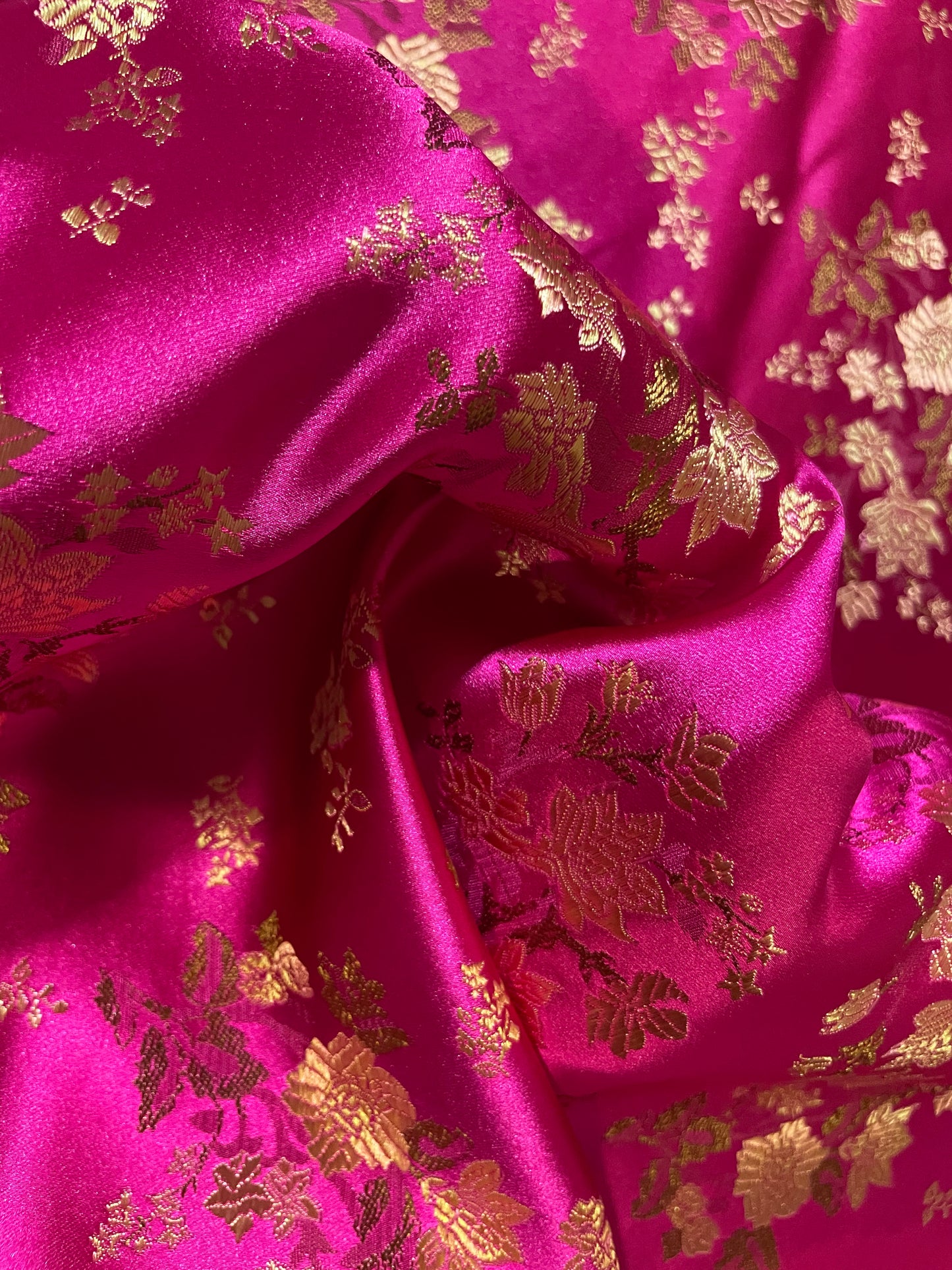 Magenta Chinese Floral Brocade