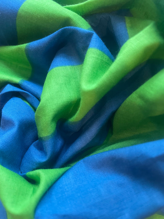 Blue and Green Striped Cotton