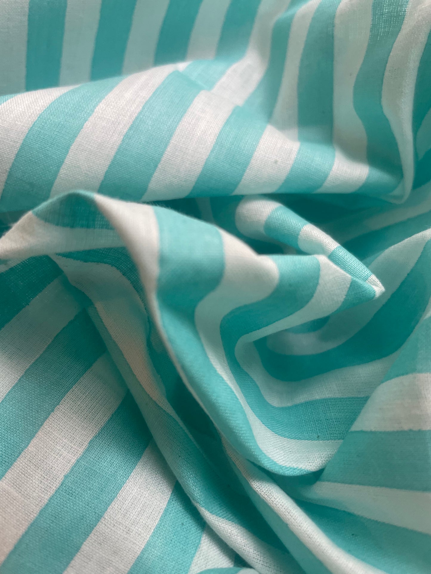 Aqua Striped Cotton