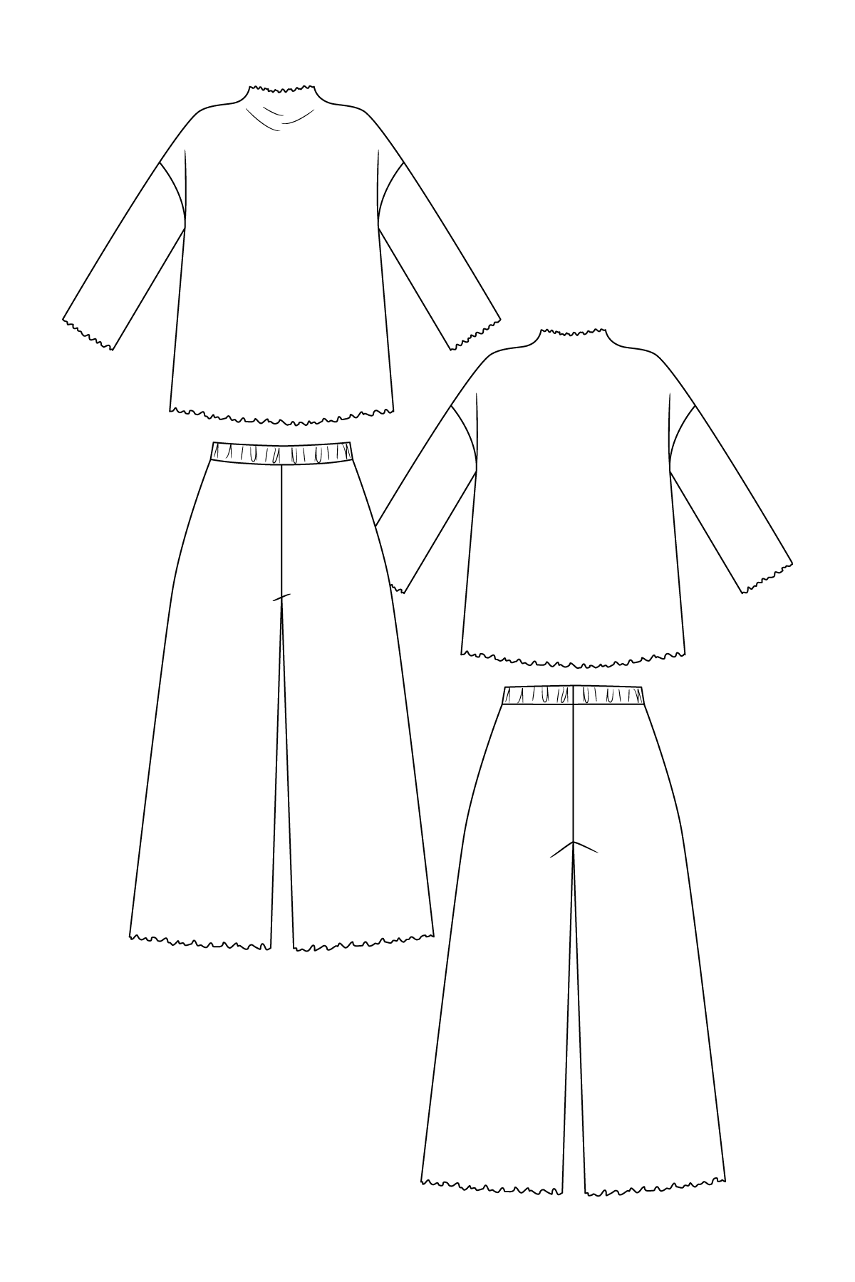 Olo tee & pants set sewing pattern