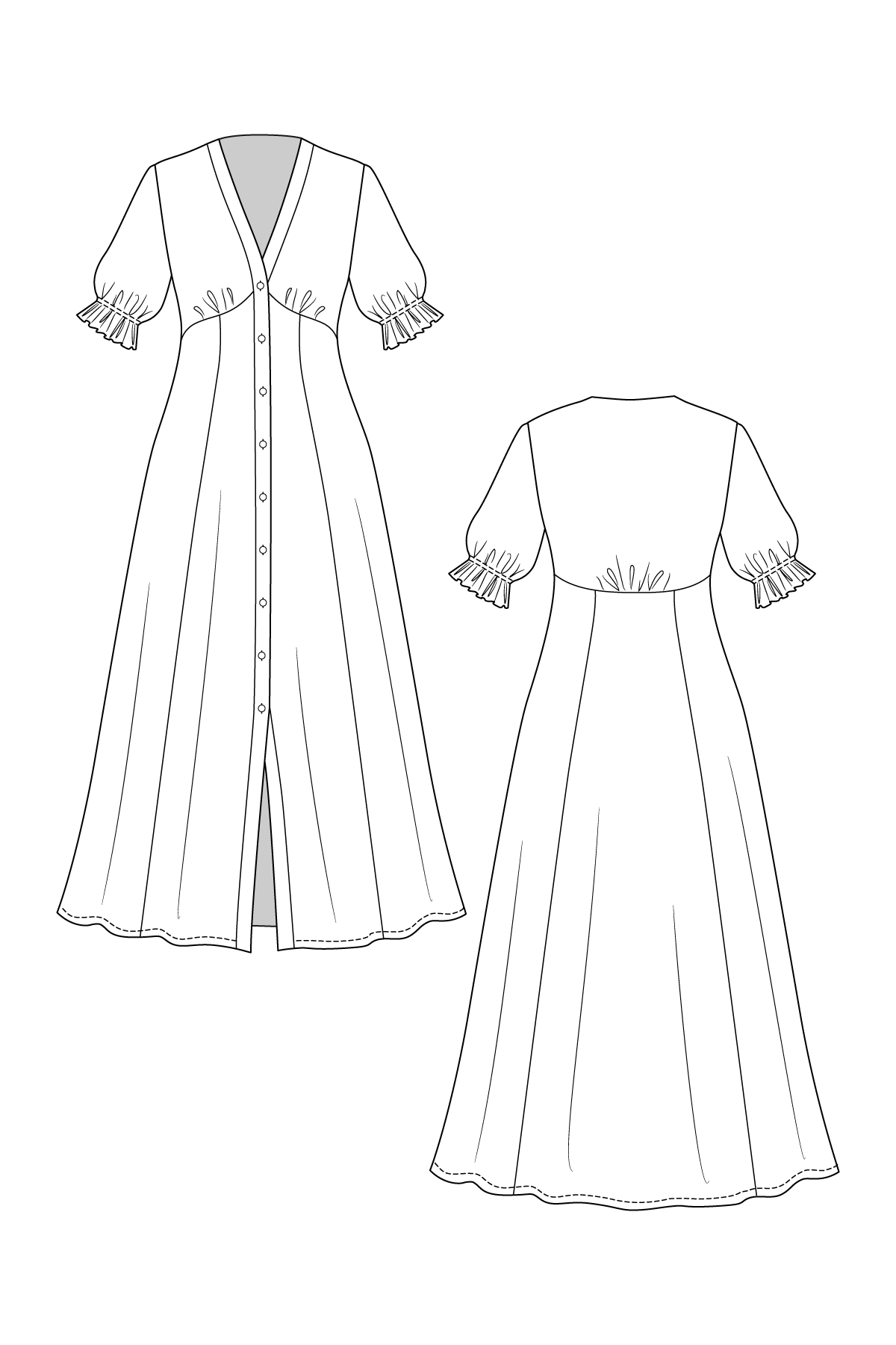 Taika Blouse Dress sewing pattern: Printed
