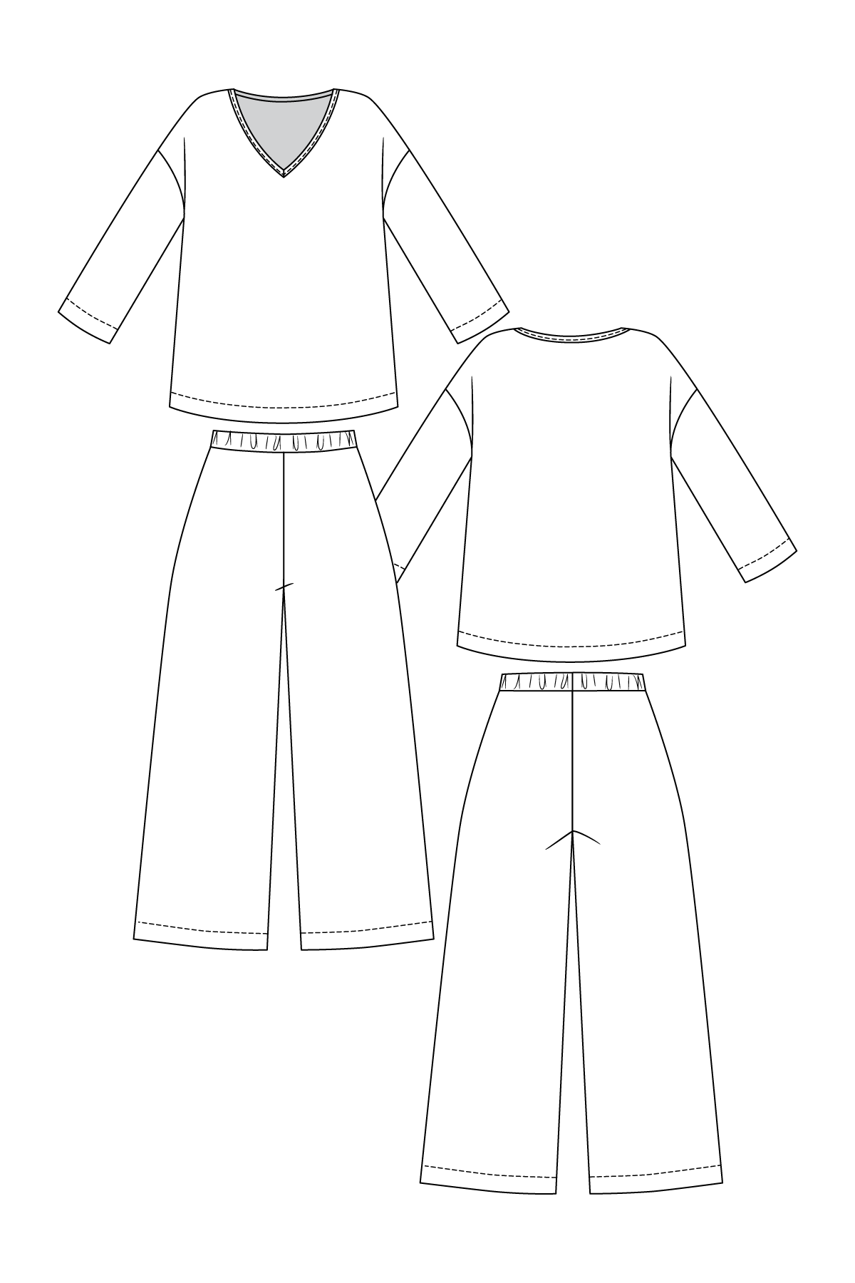 Olo tee & pants set sewing pattern