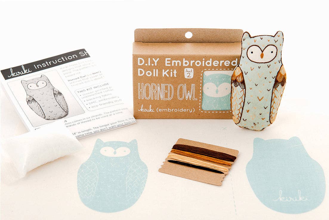 Horned Owl - Embroidery Kit: Doll Kit