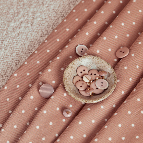 Polka Dot Fine Wale Corduroy Maple Fabric