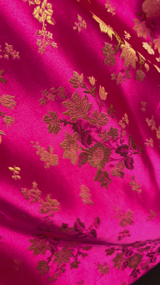 Magenta Chinese Floral Brocade