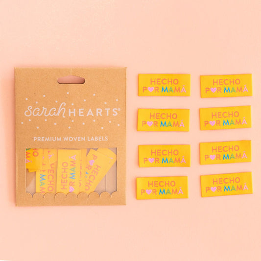 Sarah Hearts Woven Label: Hecho Por Mama