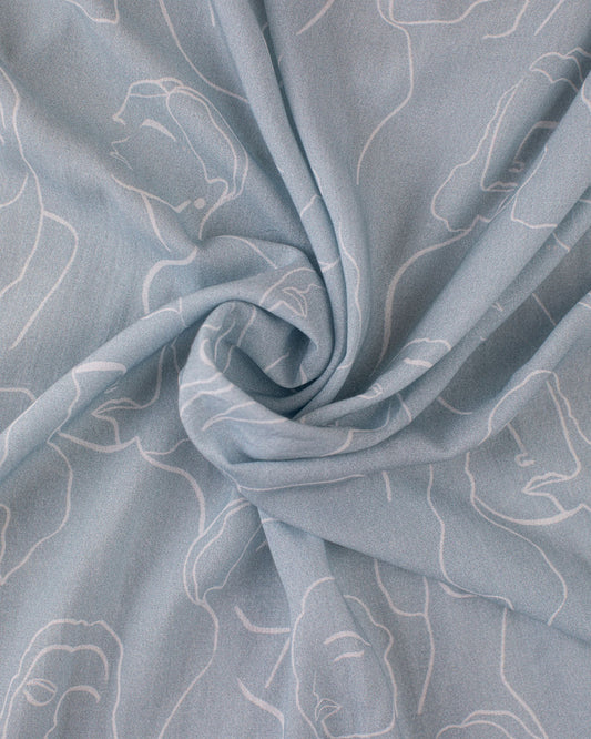 Light Blue Challis Lawn